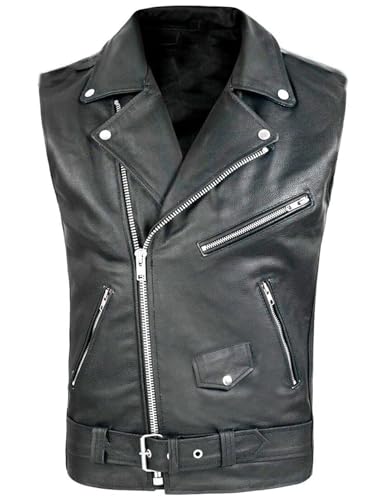 Amazon.com: Oaovo Women's Faux Leather Lapel Sleeveless Motorcycle